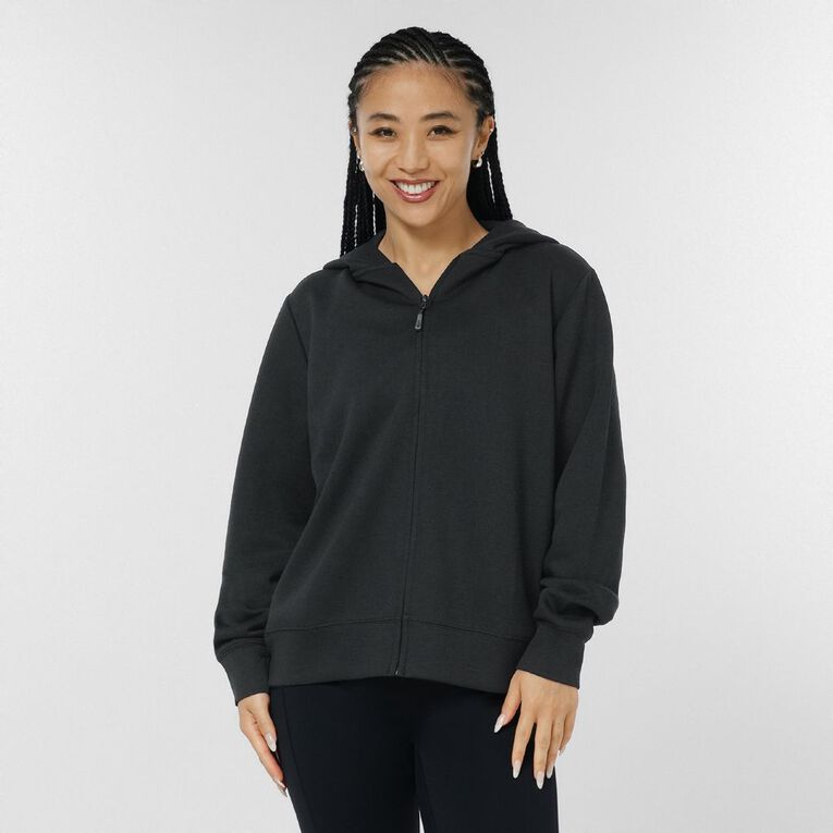 Active Intent Women's Zip-Thru Sweat, Black, hi-res