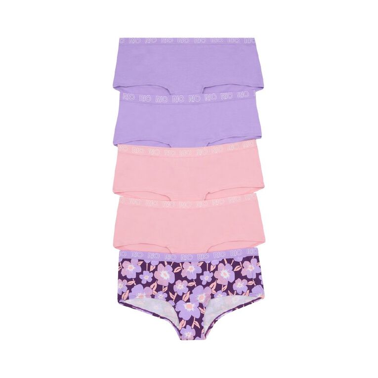 Rio Women's Shortie Briefs 5 Pack, Lilac, hi-res