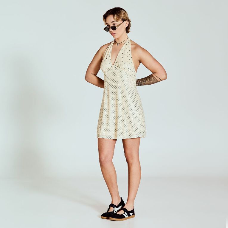 BRDRLESS Pippa Halter Mesh Mini Dress, Yellow Light, hi-res