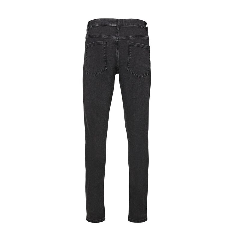 H&H Men's Skinny Fit Jeans, Black, hi-res