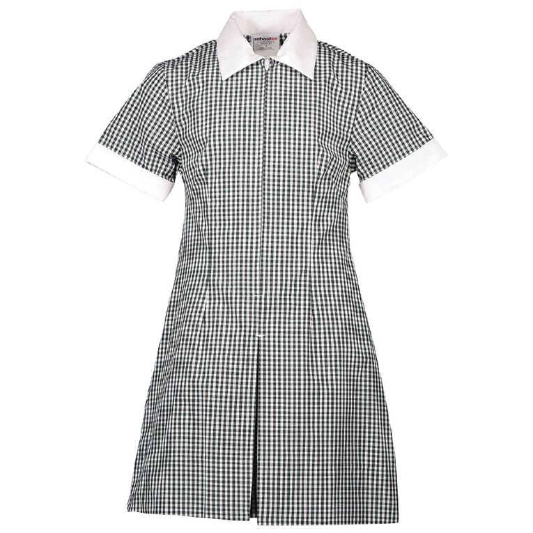 Schooltex Zip Gingham School Dress, Bottle/White, hi-res
