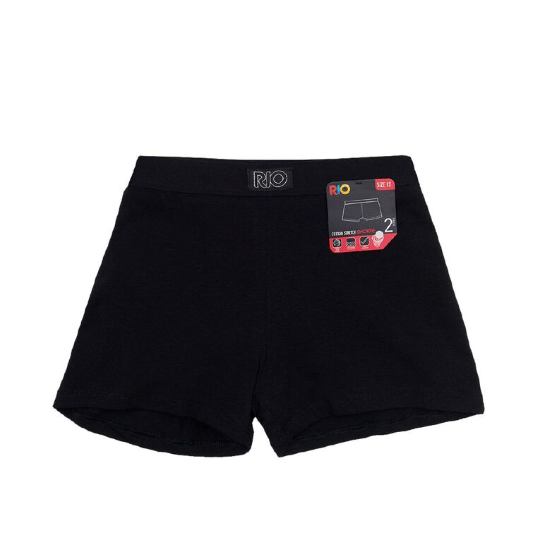 Rio Women's Netball Active Shortie 2 Pack, Black, hi-res