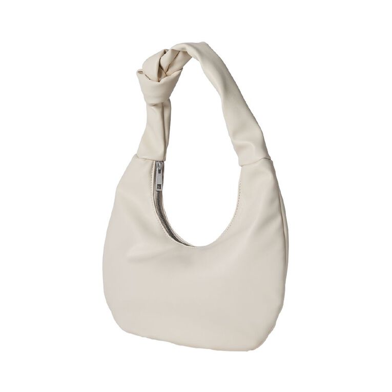 H&H Knot Detail Crescent Shoulder Bag, Cream, hi-res