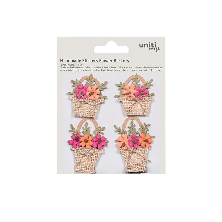 Uniti Craft Adults Handmade Kraft & Burlap Embellishment Baskets 4pc, , hi-res