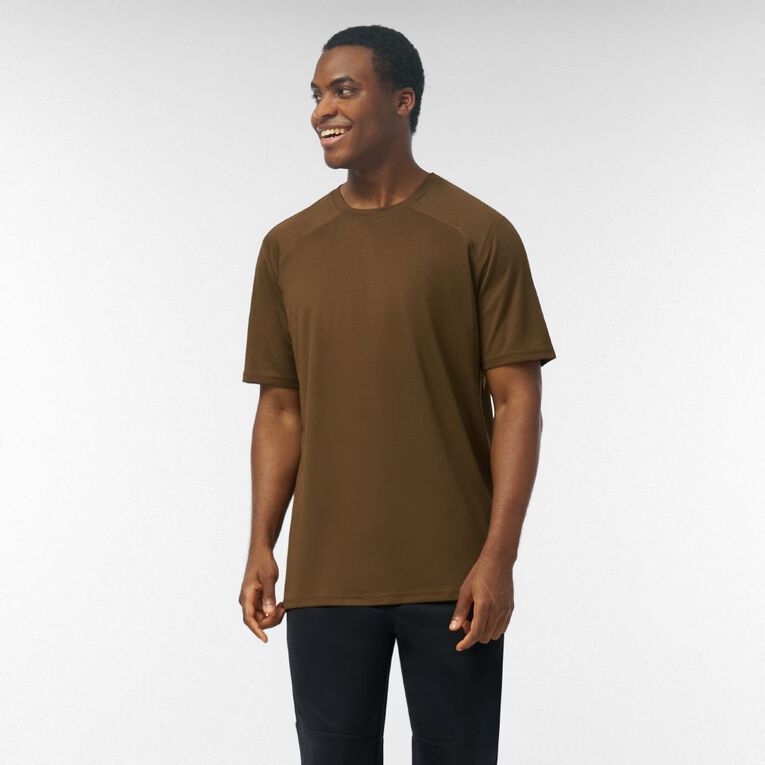 Active Intent Men's Grid Tee, Brown Dark, hi-res