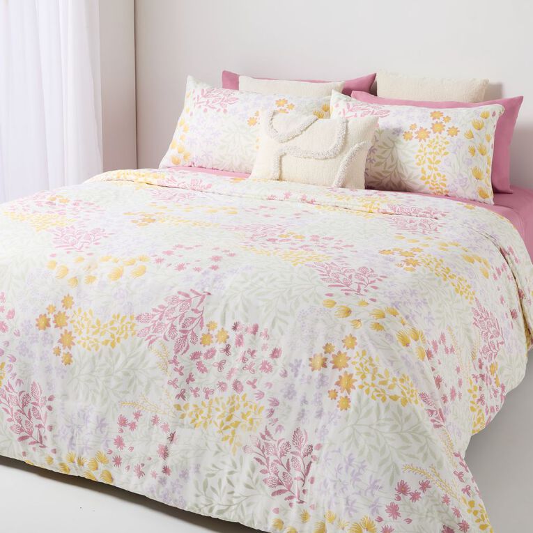 Living & Co 7 Piece Comforter Set Reversible Fleur Queen, , hi-res