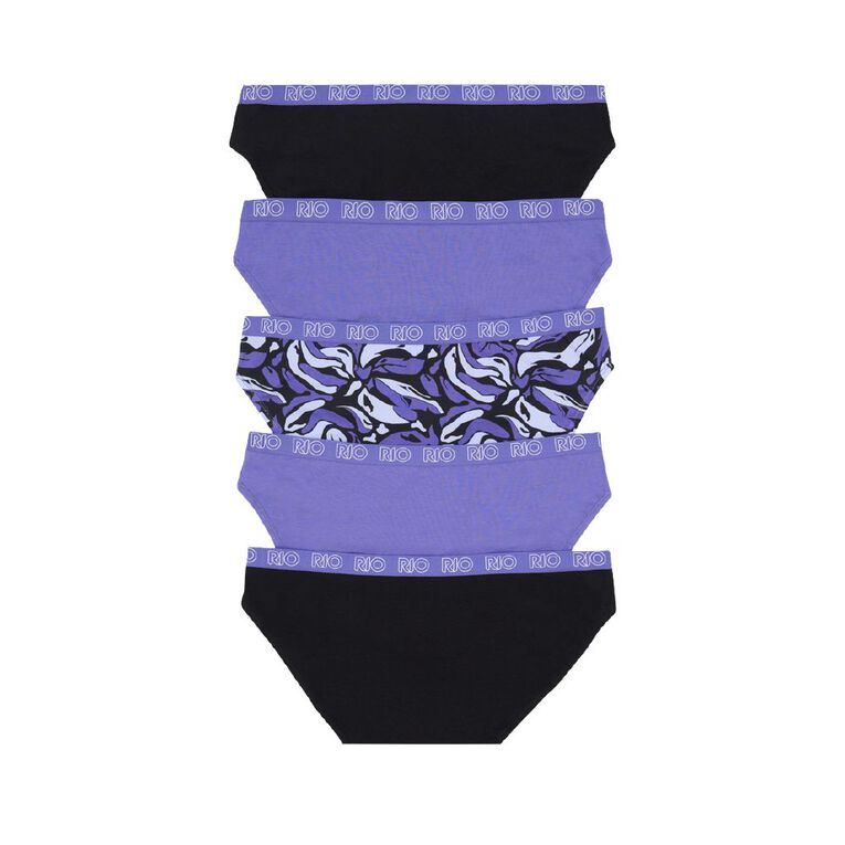 Rio Women's Bikini Briefs 5 Pack, Purple Dark, hi-res
