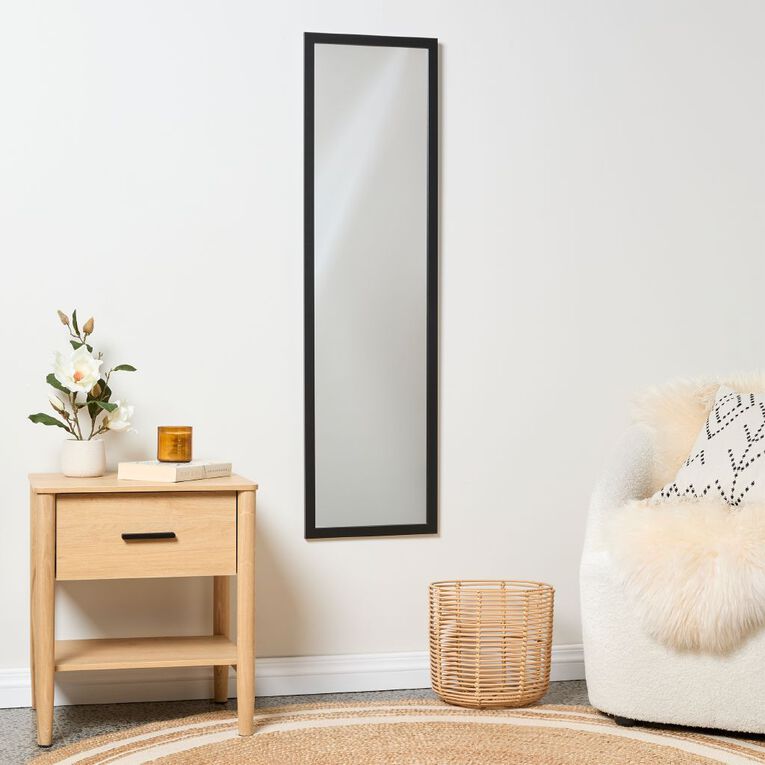 Living & Co Everyday Wall Mirror 30cm x 120cm Black, , hi-res