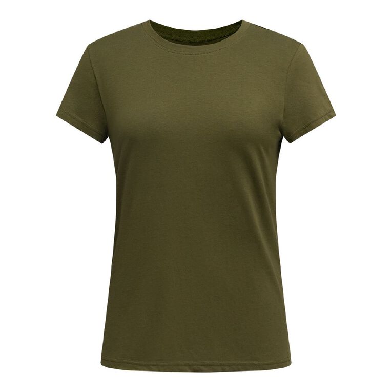 H&H Women's Short Sleeve Crew Neck Tee, Green Dark, hi-res