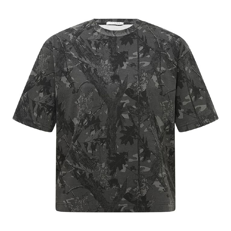 Garage Men's Boxy Tee French Terry, Black, hi-res