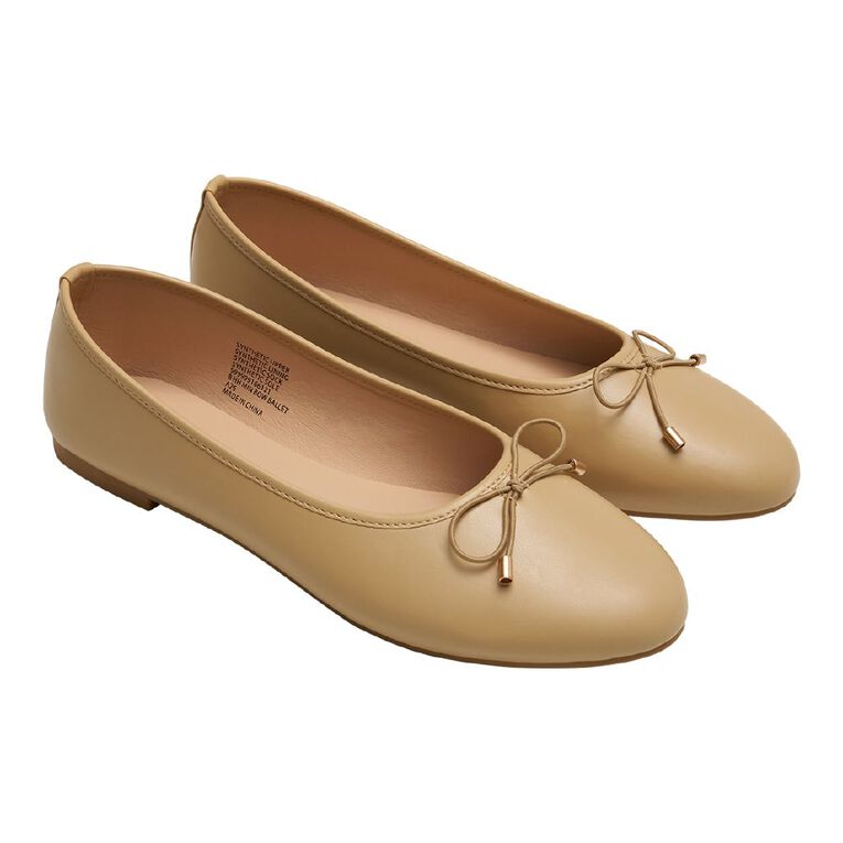 H&H Women's Minimalist Bow Ballet, Brown Light, hi-res