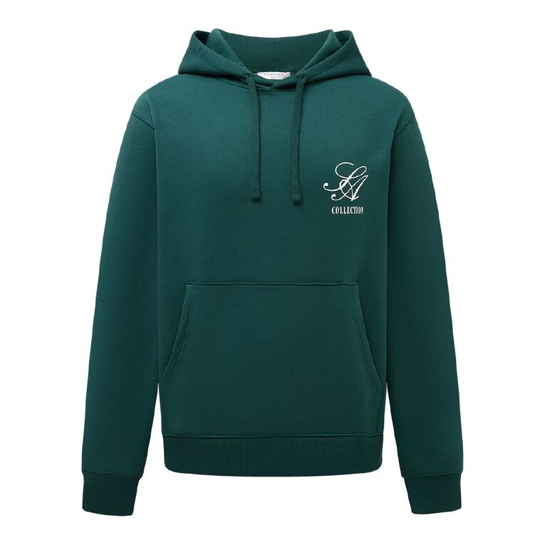 Garage Men's Graphic Print Hood Sweat, Green Dark, hi-res
