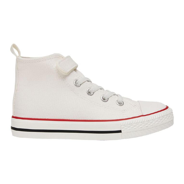 Young Original Senior Kids' Jude Canvas High Top Sneakers, White, hi-res