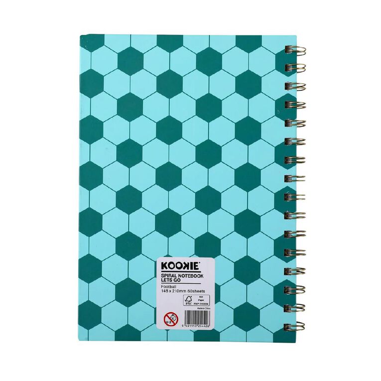 Kookie Football Spiral Notebook A5 Let's Go, , hi-res