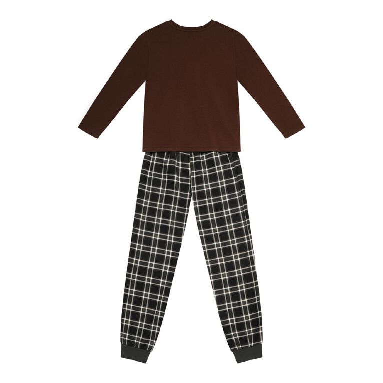 Stranger Things Boys' Jersey and Flanelette Pyjama Set, Brown Dark, hi-res