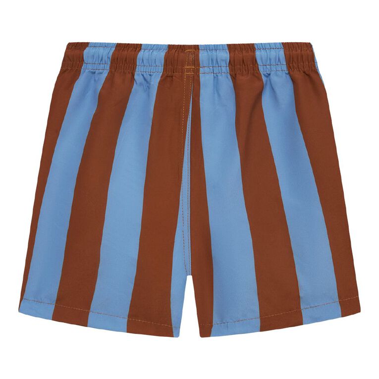 Young Original Toddler Printed Swim Shorts, Brown Dark, hi-res