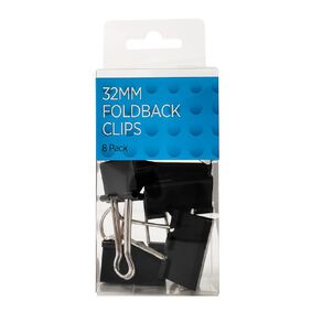 WS 32mm Foldback Clips Black 8 Pack
