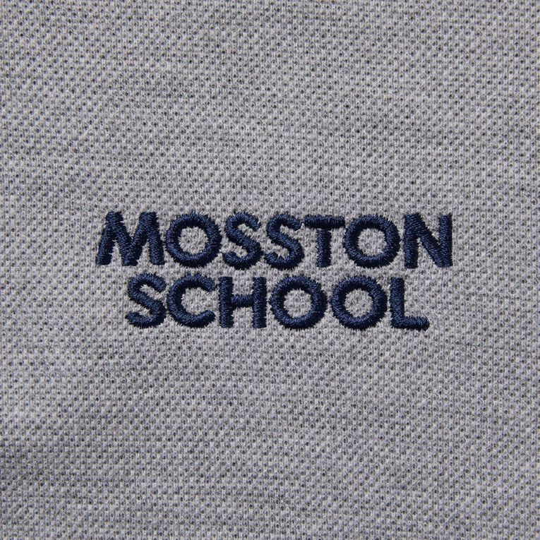 Schooltex Mosston Short Sleeve Contrast Polo, Grey Mid, hi-res