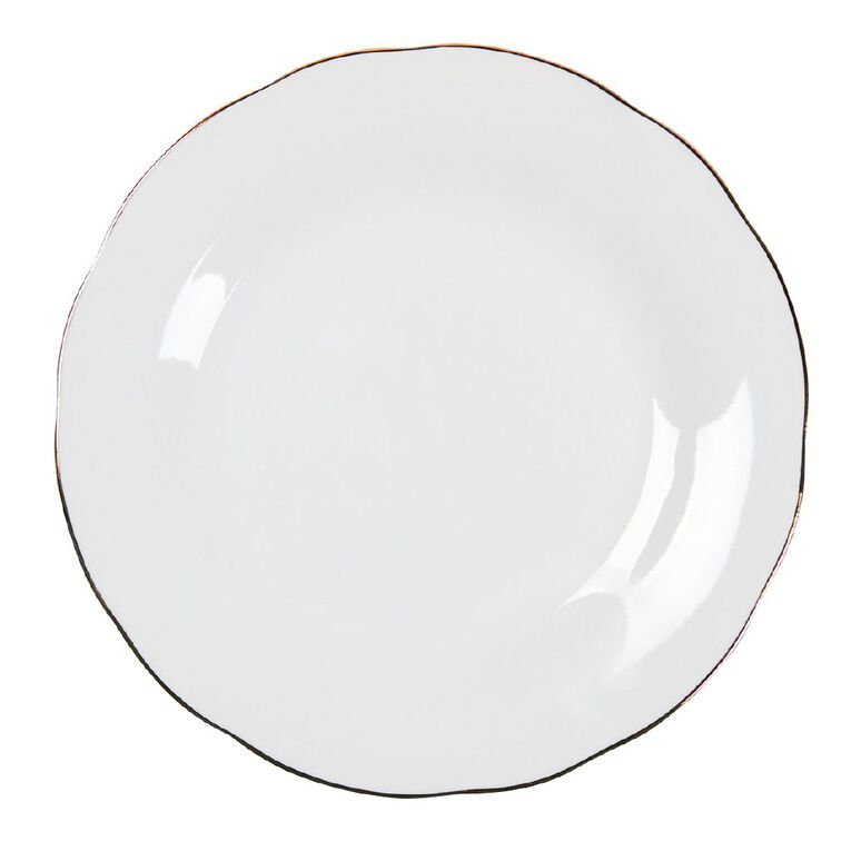 Living & Co Glamour Gold Rimmed Soft Scallop Side Plate Ivory, , hi-res