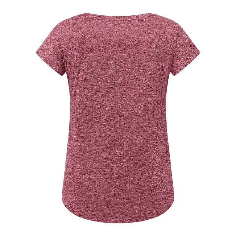 Active Intent Women's Active Cationic Tee, Red Dark, hi-res