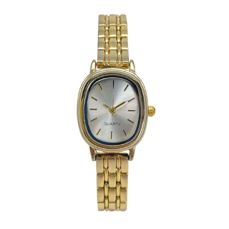 H&H Women's Small Analogue Watch Gold, , hi-res
