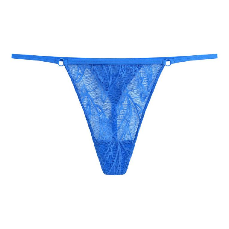 H&H Women's Ava Lace G-string, Blue Mid, hi-res