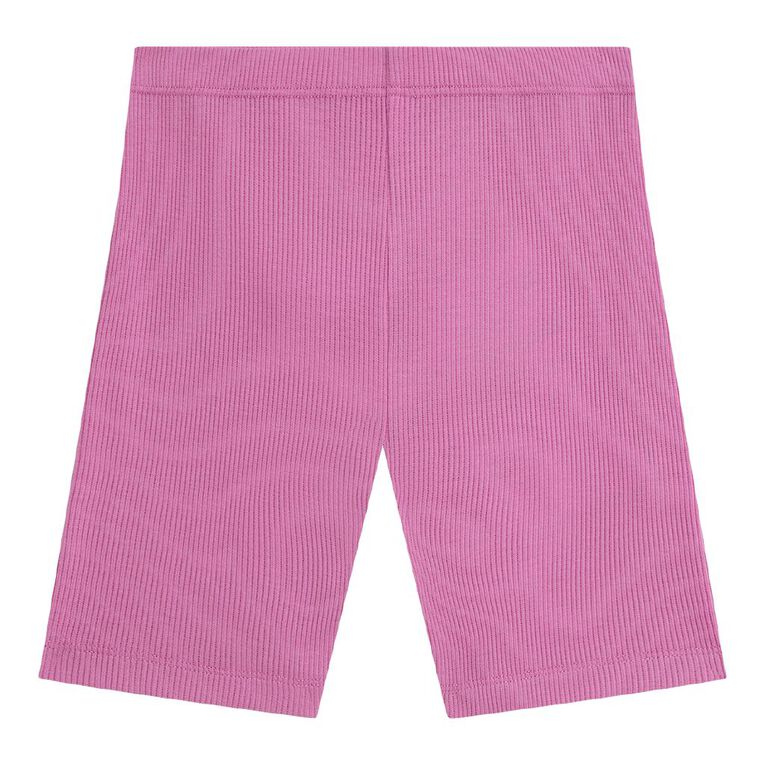Young Original Plain Rib Bike Shorts, Pink Mid, hi-res