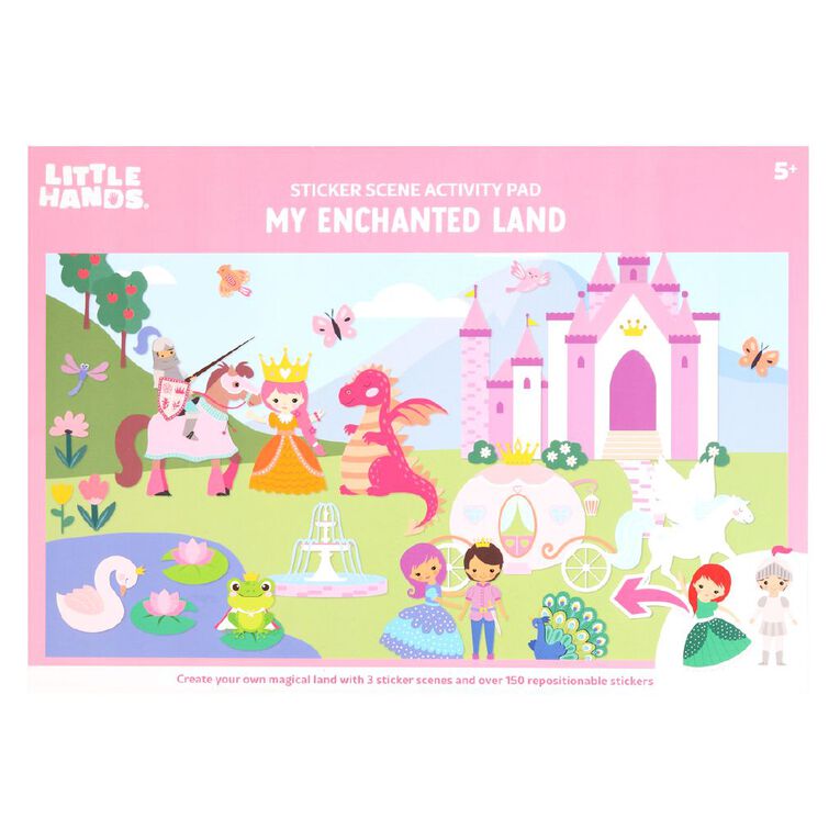 Little Hands Reuseable Sticker Scene Pad My Enchanted Land A3, , hi-res