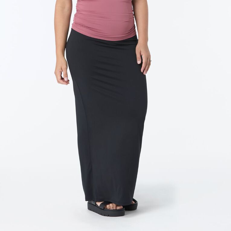 H&H Women's Contour Maxi Skirt, Black, hi-res