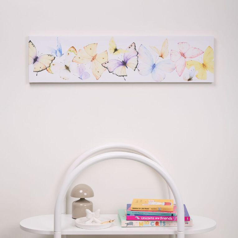 Living & Co Kids Butterfly Printed Canvas 20x80cm, , hi-res