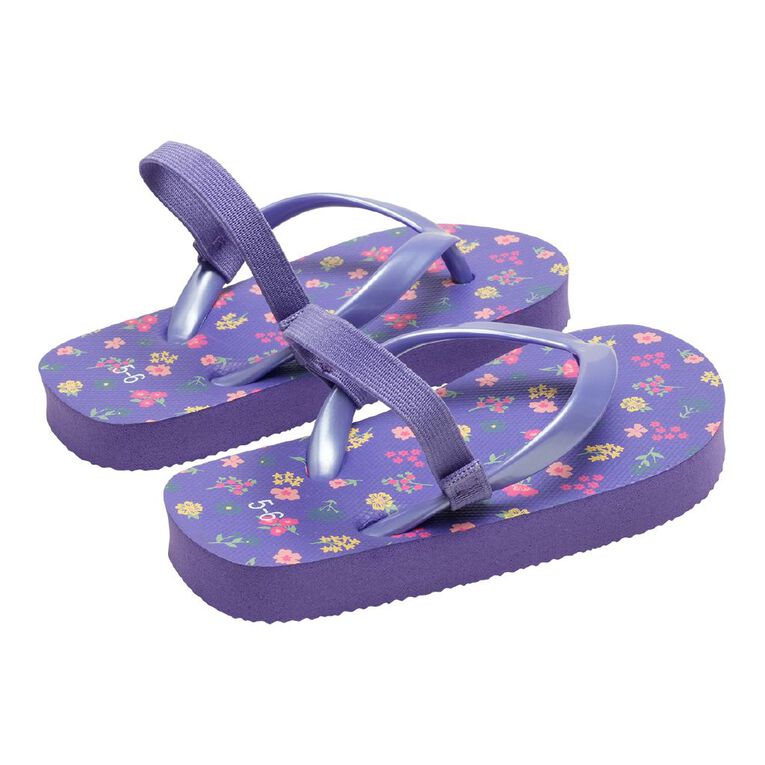 Young Original Junior Kids' Printed Jandals, Purple, hi-res