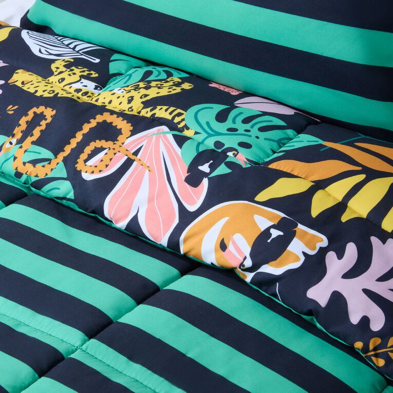 Living & Co Kids Reversible Printed Comforter Set Jungle King Single, , hi-res