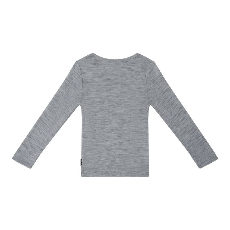 H&H Kids' Merino Thermal Long Sleeve Top, Grey Marle, hi-res