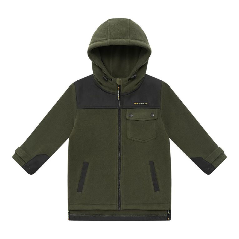 Back Country Kids' Bonded Fleece Hooded Jacket, Green Dark, hi-res