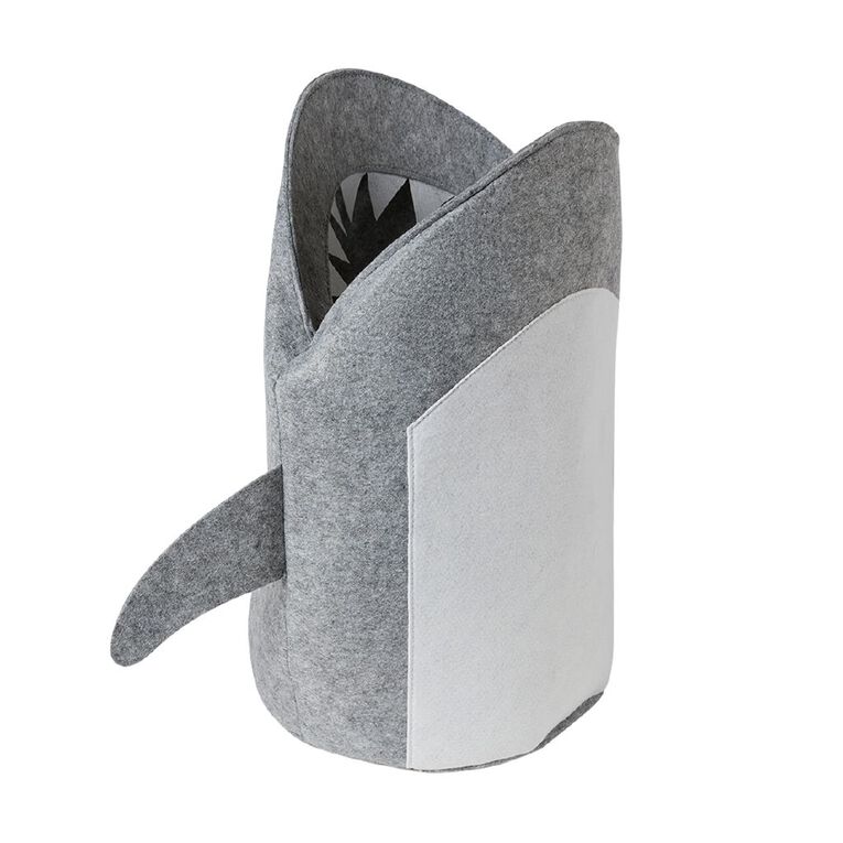 Living & Co Kids Felt Hamper Shark Grey/White, , hi-res