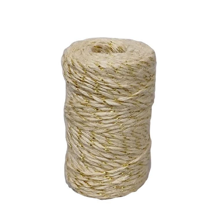 WS Jute Twine White and Gold 50m, , hi-res