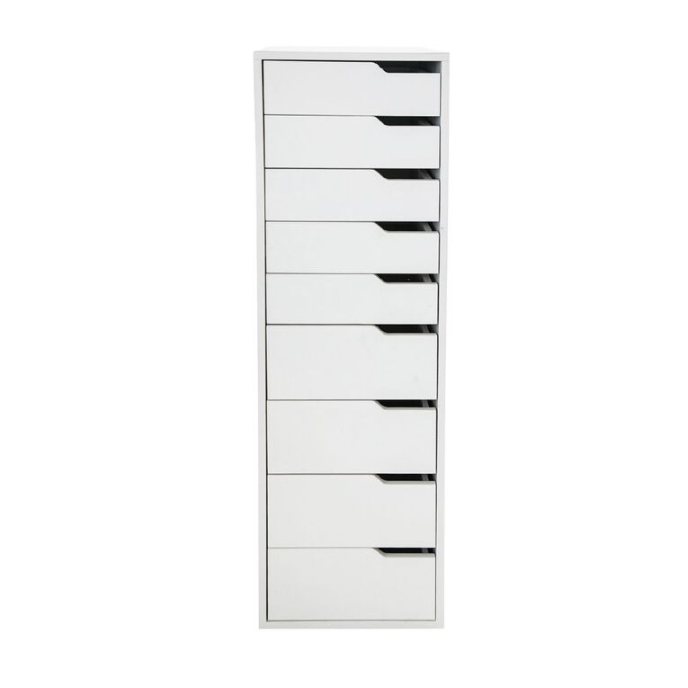 Living & Co Hael 9 Drawer Unit White, , hi-res