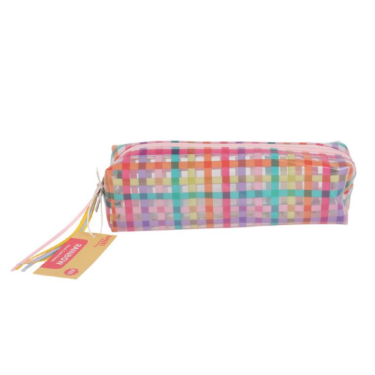 Uniti Kids Rainbow Check Pencil Case, , hi-res