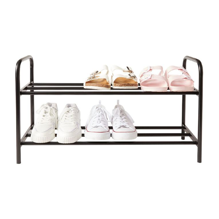 Living & Co Metal Shoe Rack Black Black The Warehouse