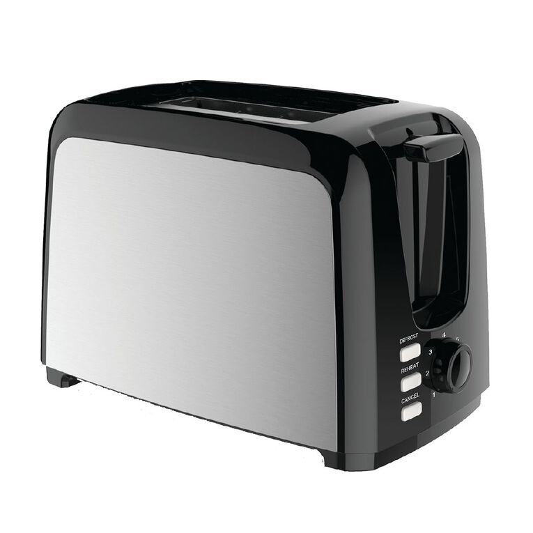 Living & Co Toaster Metal Side 2 Slice Black, , hi-res