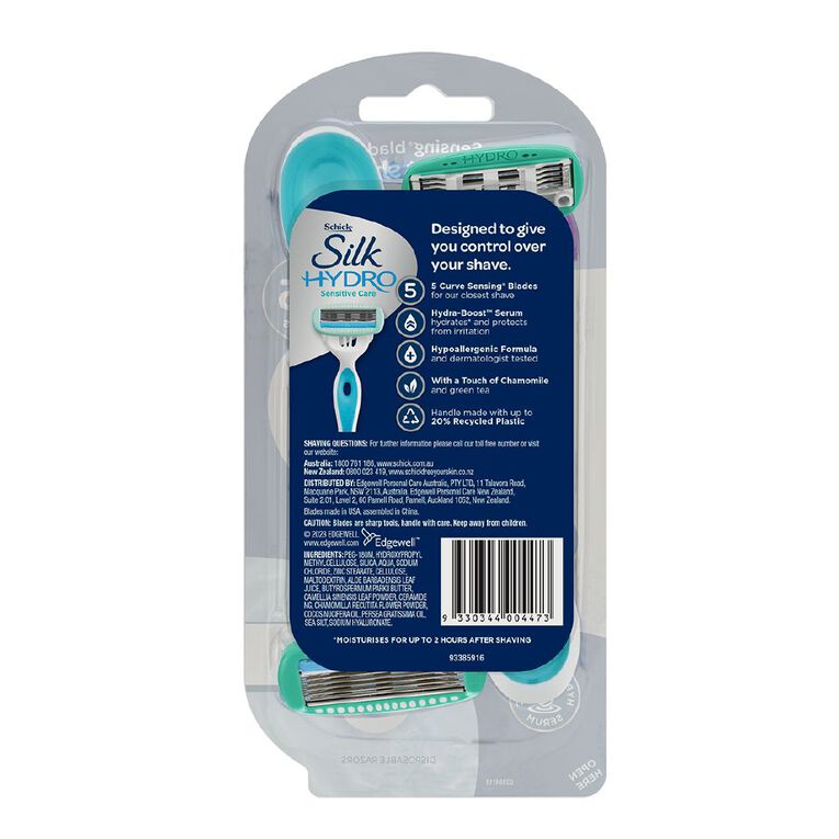 Schick Hydro Silk Women's Disposable Razors 2 Pack, , hi-res