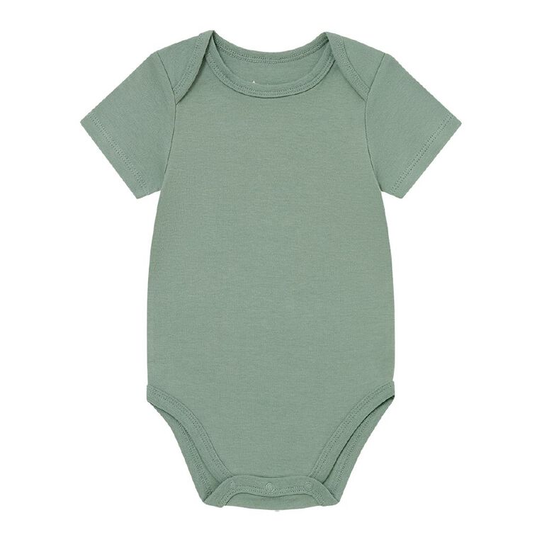 Young Original Baby Short Sleeve Printed Bodysuit 3 Pack, Green Light, hi-res