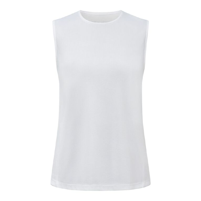 Active Intent Women's Side Angled Tank, White, hi-res
