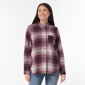 H&H Women's Long Sleeve Flannel Check Shirt