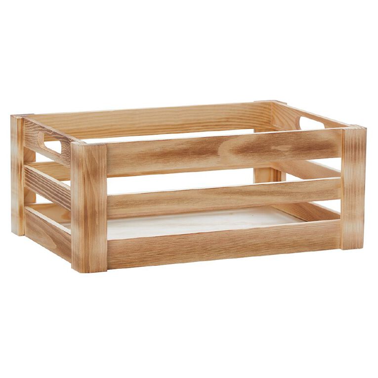 Living & Co Wooden Crate Large Natural, , hi-res