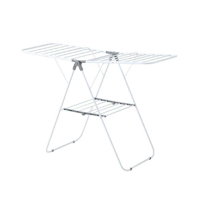 Living & Co Winged Steel Airer White, , hi-res