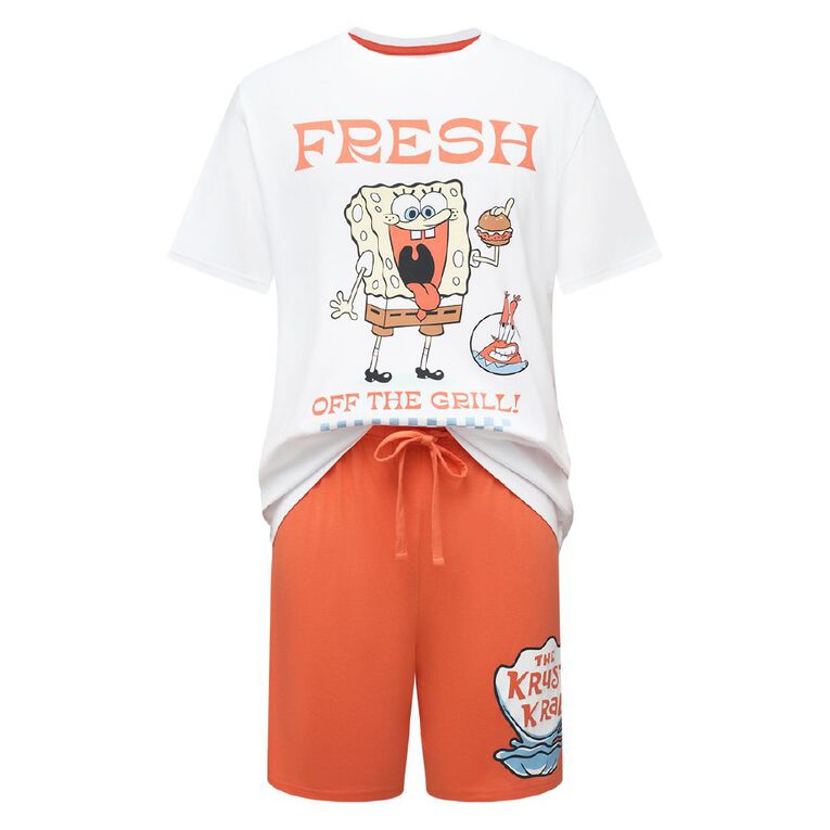 SpongeBob Tee and Shorts Pyjama Set, White, hi-res