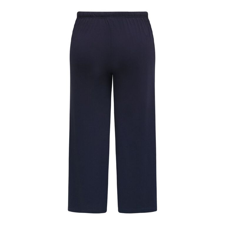 H&H Women's Plus Knit Pyjama Pants, Blue Dark, hi-res
