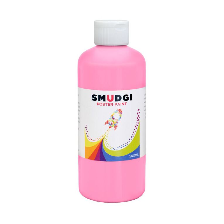 Jasart Smudgi Poster Paint Pink 500ml, , hi-res