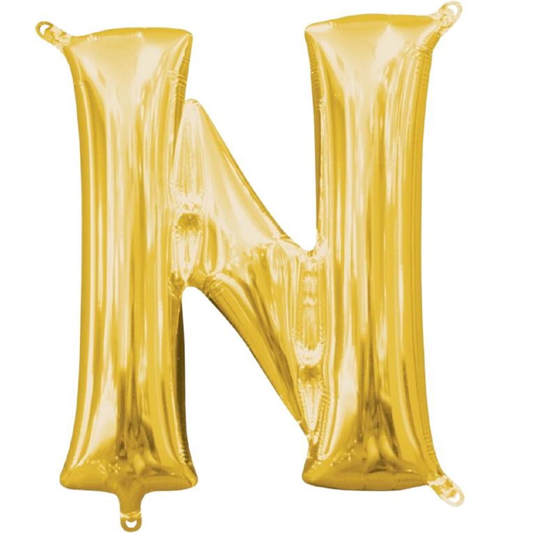Anagram Small-Size Air Letter N Gold Balloon, , hi-res